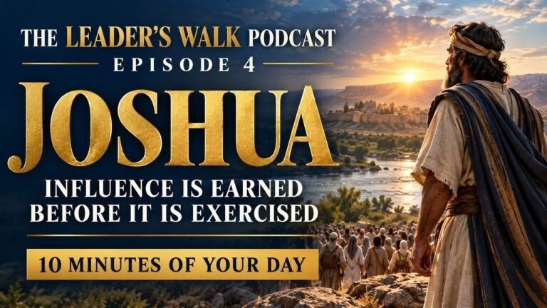 Joshua: Influence Is Earned Before It Is Exercised | Leader’s Walk Episode 4 Joshua overlooking the Jordan — The Leader’s Walk Podcast Episode 4